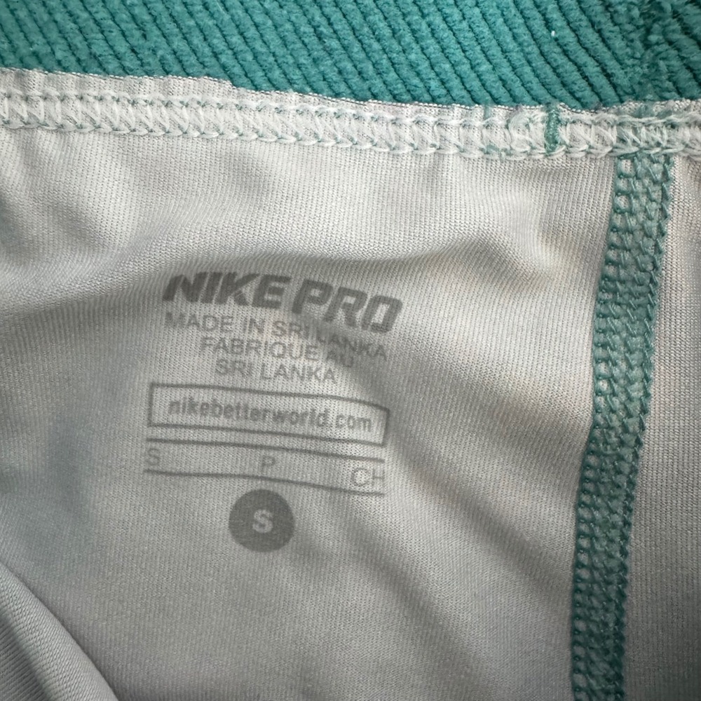 Athletic Gym Nike Pro Workout Set Size Small Teal Pink Splatter - Picture 4 of 4